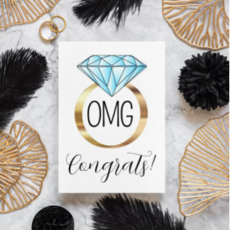 OMG Gratulerar Diamond Förlovning Ring Kort