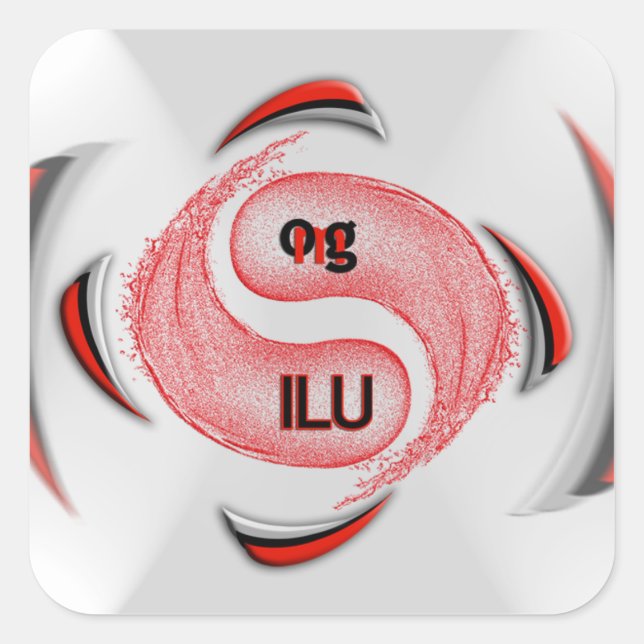 OMG! ilu Fyrkantigt Klistermärke (Framsida)