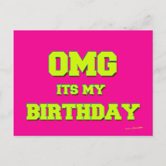 OMG It's My Birthday Vykort