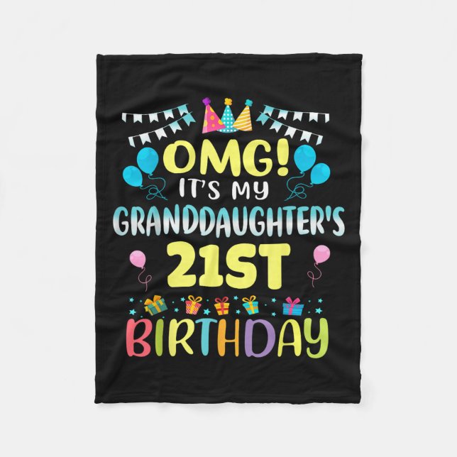 Omg Its My Granddaughters 21st Birthday Sweet 21 Y Fleecefilt (Framsidan)
