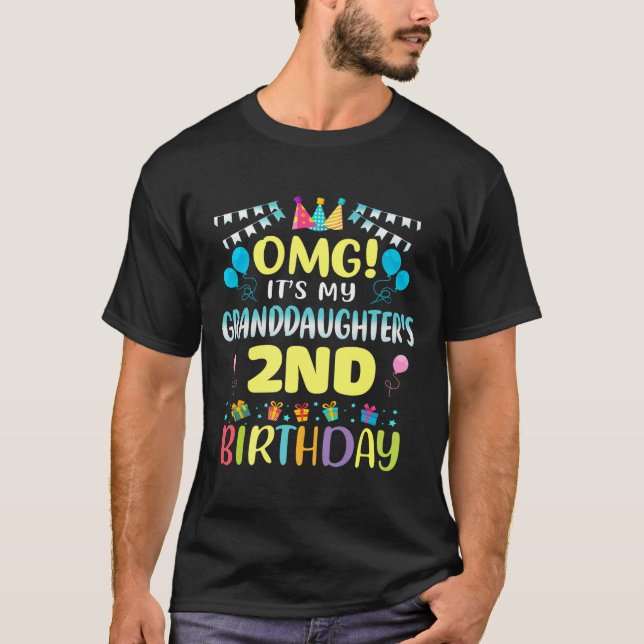 Omg Its My Granddaughters 2nd Birthday Sweet 2 Yea T Shirt (Framsida)