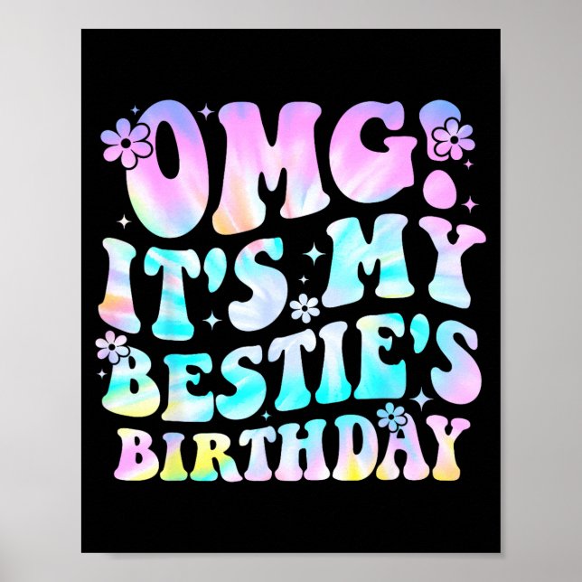 Omg It's My Ie's Birthday Funny Friend Birthday  Poster (Framsidan)