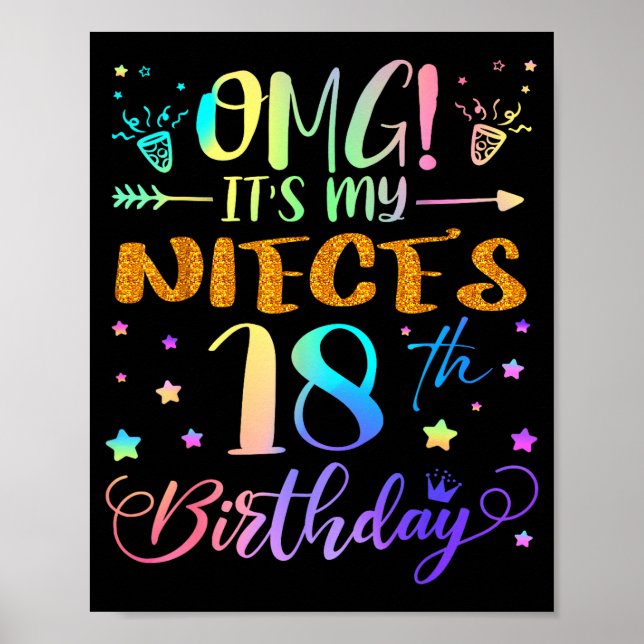 Omg Its My Nieces 18th Birthday Sweet 18 Years Old Poster (Framsidan)