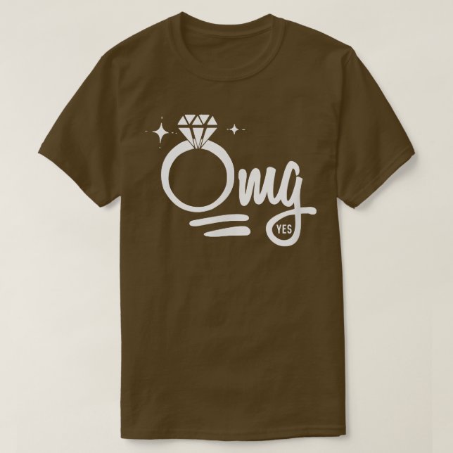 OMG Ja Förlovning Ring Bride T Shirt (Design framsida)