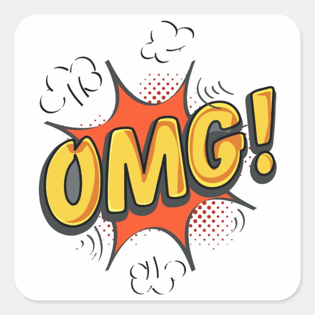 OMG-logotyp Fyrkantigt Klistermärke (Framsida)