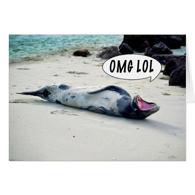 OMG LOL SEAL HÄLSNINGSKORT (Framsidan Horizontal)
