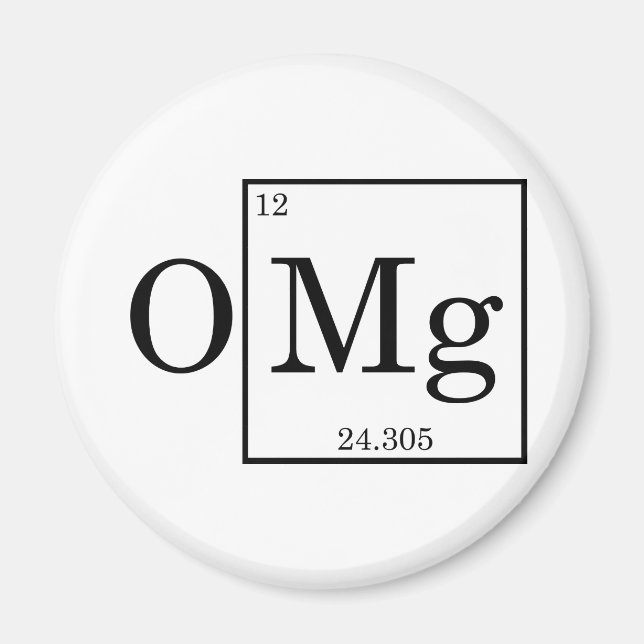 OMG - Magnesium - Mg - periodiskt bord Magnet (Framsidan)