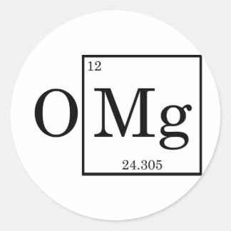 OMG Magnesium Science Chemistry Runt Klistermärke