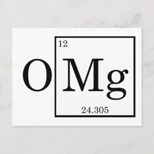 OMG Magnesium Vetenskap Kemi Vykort