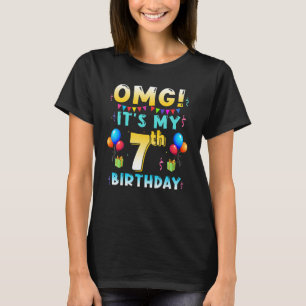 OMG min 7:e-födelsedag 7 år gammal Födelsedagsfest T Shirt