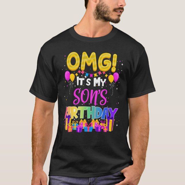 Omg min Sons Birthday T Shirt (Framsida)