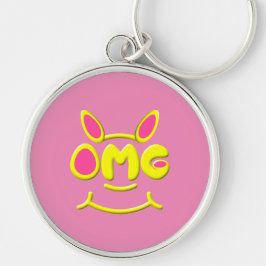 OMG-nyckelkedja Rund Silverfärgad Nyckelring