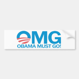 OMG Obama måste gå! Bildekal