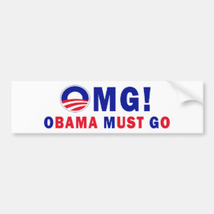 OMG! Obama måste gå! Bildekal