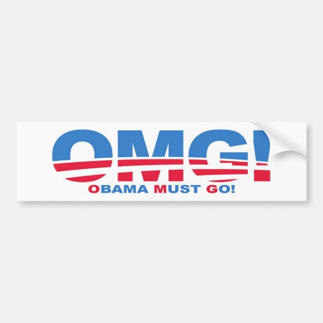 OMG: Obama måste gå! Bildekal (Framsidan)