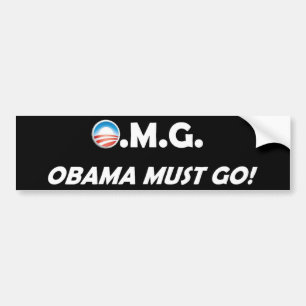 OMG! Obama måste gå! Bildekal
