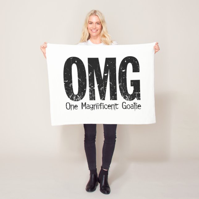 OMG: One Magnificent Goalie (Hockey) Ull Blanke Fleecefilt (På plats)