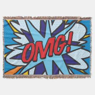 OMG Roligt Retro Serietidnings Pop Art Filt