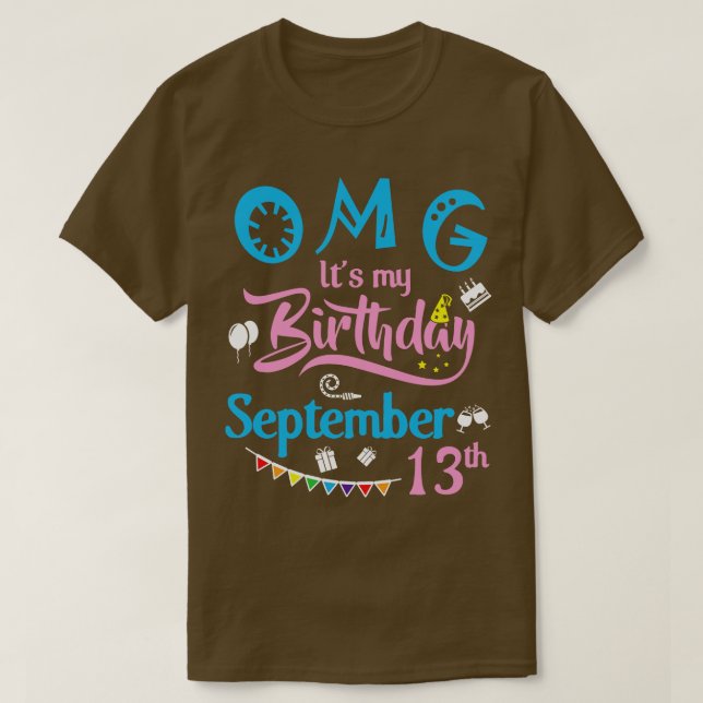 OMG:s födelsedag Den 13 september Lycklig T Shirt (Design framsida)