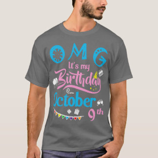 OMG:s födelsedag den 9 oktober Grattis på födelsed T Shirt