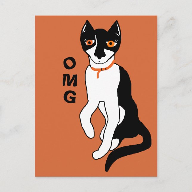 OMG säger nummer C0853, kattpersonlighet Vykort (Framsida)