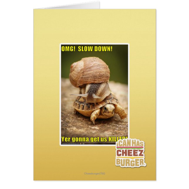 OMG! Sakta ner! Hälsningskort (Framsidan)