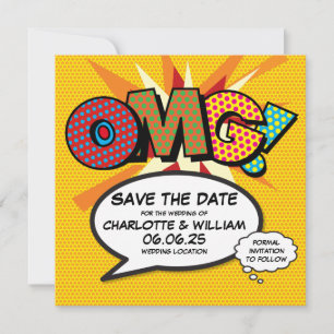 OMG Spara datumet Rolig Retro Serietidning Pop Art