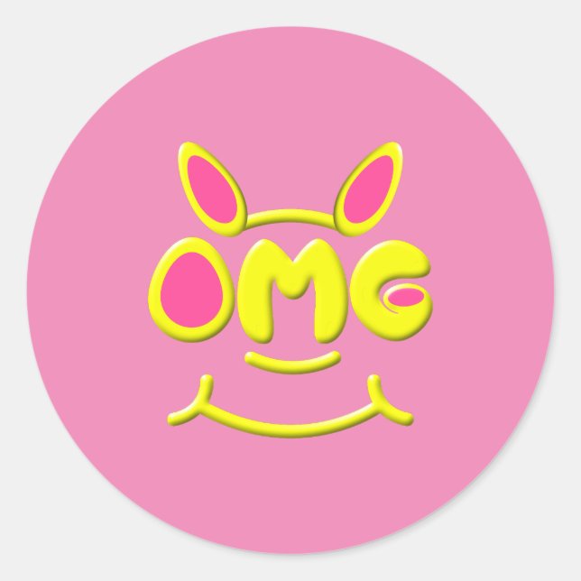 OMG Sticker Runt Klistermärke (Framsida)