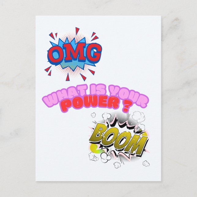 OMG, vilken kraft har du? Vykort (Framsida)