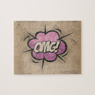 OMG! Vintage Tecknad Bok Steampunk Pop Art Pussel