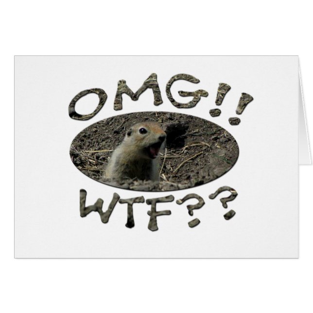 OMG WTF Gopher Hälsningskort (Framsidan Horizontal)
