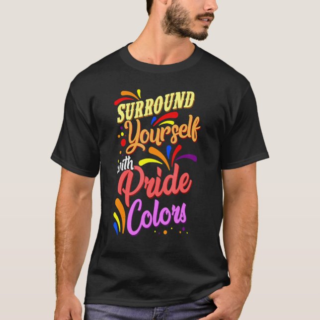Omge dig själv med Pride Färg Rainbow Lgbtq T Shirt (Framsida)