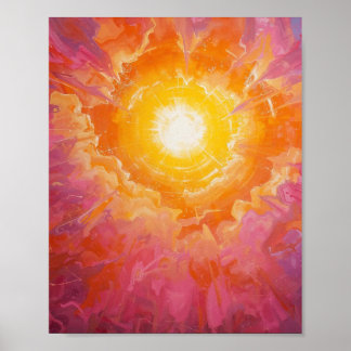 Omgivande snurrningsmoln av strålande Sol Poster