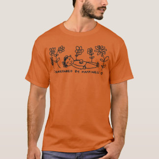 Omgiven av lyckans svarta linje t shirt