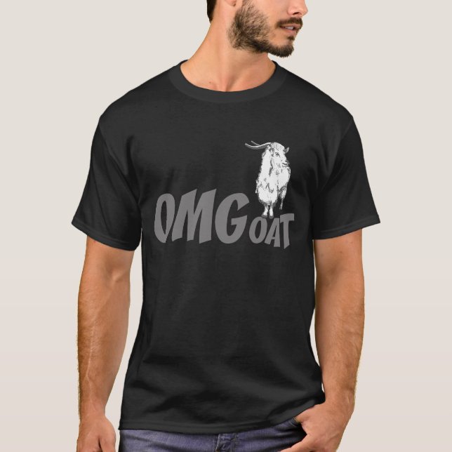 OMGoat Angora Goat Goat Älskare OMG Grått Tee (Framsida)