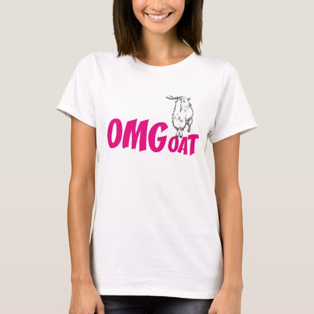 OMGoat Angora Goat Goat Älskare OMG Rosa T Shirt (Framsida)