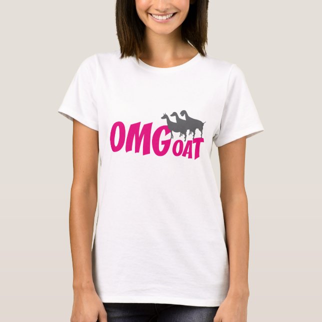 OMGoat Dairy Goats Goat Älskare OMG på Rosa T Shirt (Framsida)