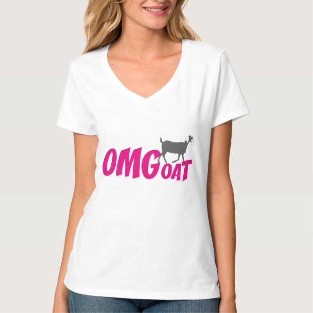 OMGoat Nubian Goat Älskare OMG i Rosa Tee Shirt (Framsida)