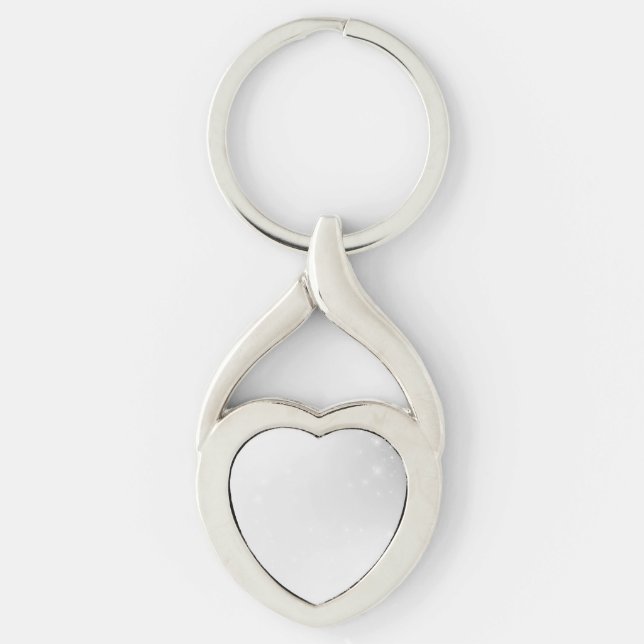 Omgör från grunden - Skapa en anpassad Twisted Heart Silverfärgad Nyckelring (Framsidan)