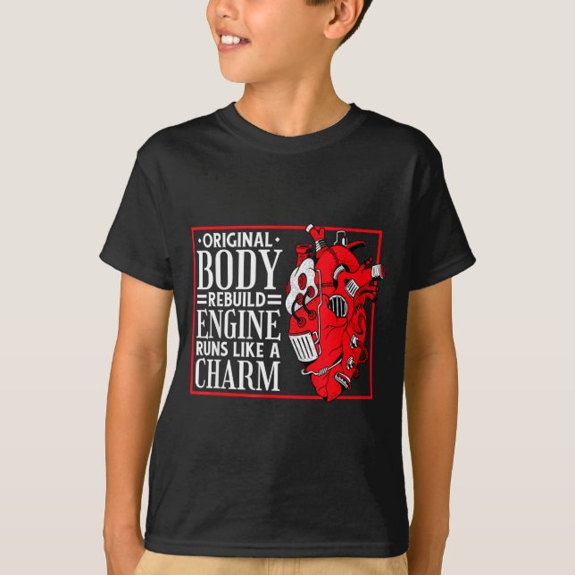 Omgörning av originalkroppens motor, öppen hjärtki t shirt (Framsida)