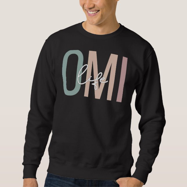 Omi Life Omi Grandma Boho Omi Grandmor Lång Ärmad Tröja (Framsida)