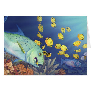 Omilu (Bluefin Trevally) Hälsningskort