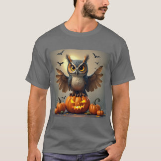 Ominous Uggla med Spooky Pumpkins: Halloween Vibes T Shirt