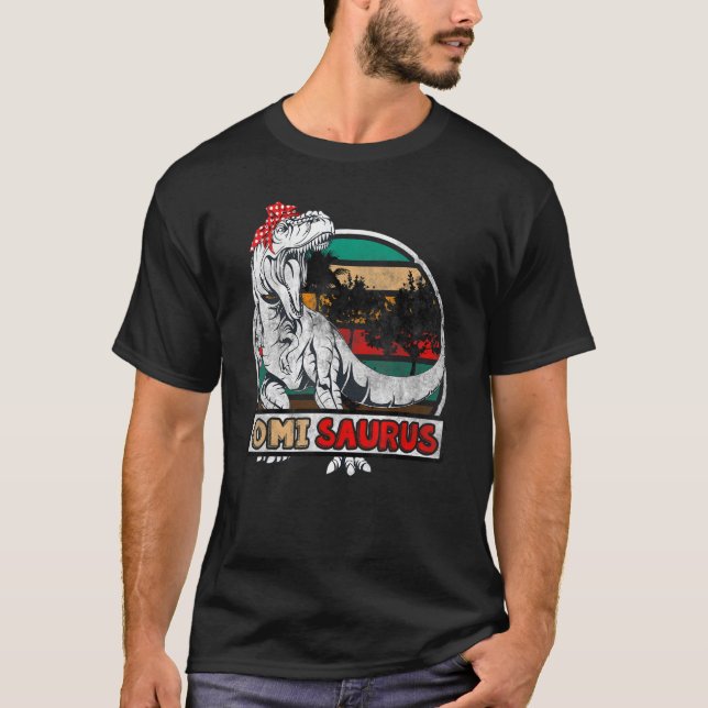 Omisaurus Rex Dinosaur Omi Saurus-familjmatchning T Shirt (Framsida)