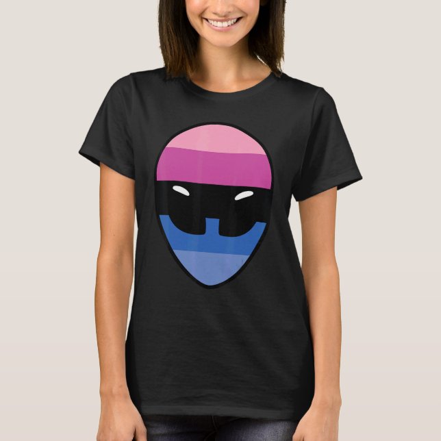Omisexual Pride Flagga Alien Omnisexual Flagga T Shirt (Framsida)
