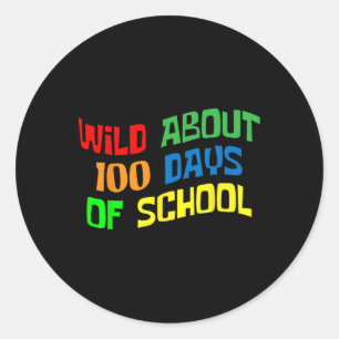 Omkring 100 dagars skoldag 100 dagars lärare Stude Runt Klistermärke