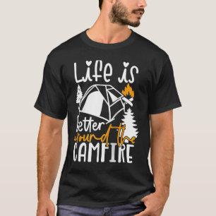 Omkring Campfire Camping-naturen utomhus Raglan T Shirt