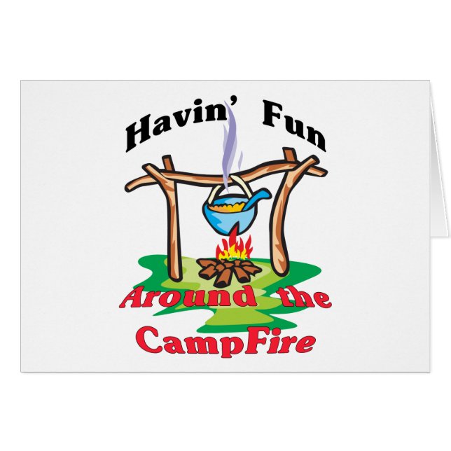 Omkring Campfire Hälsningskort (Framsidan Horizontal)