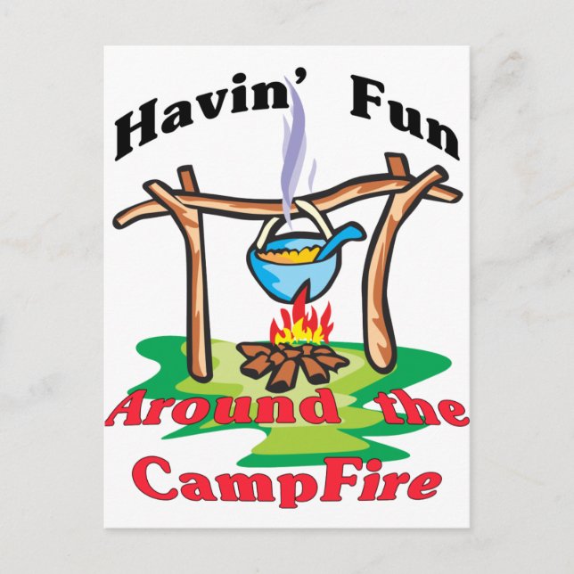 Omkring Campfire Vykort (Framsida)