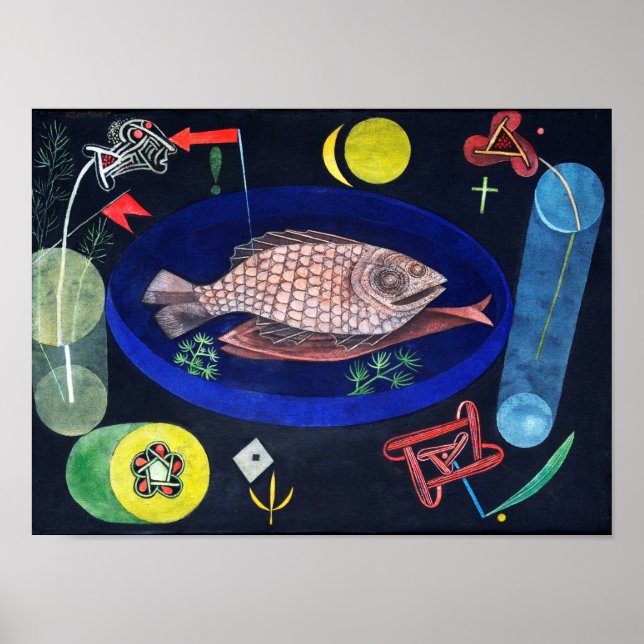 Omkring fisken, Paul Klee Poster (Framsidan)